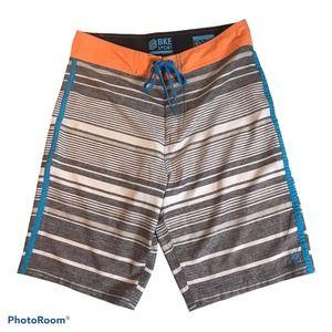 Buckle BKE Sport Mens Grey Orange Slim Fit Swim Shorts Board Shorts Size 32